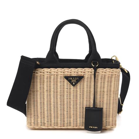 prada wicker purse|Prada canvas shoulder bag.